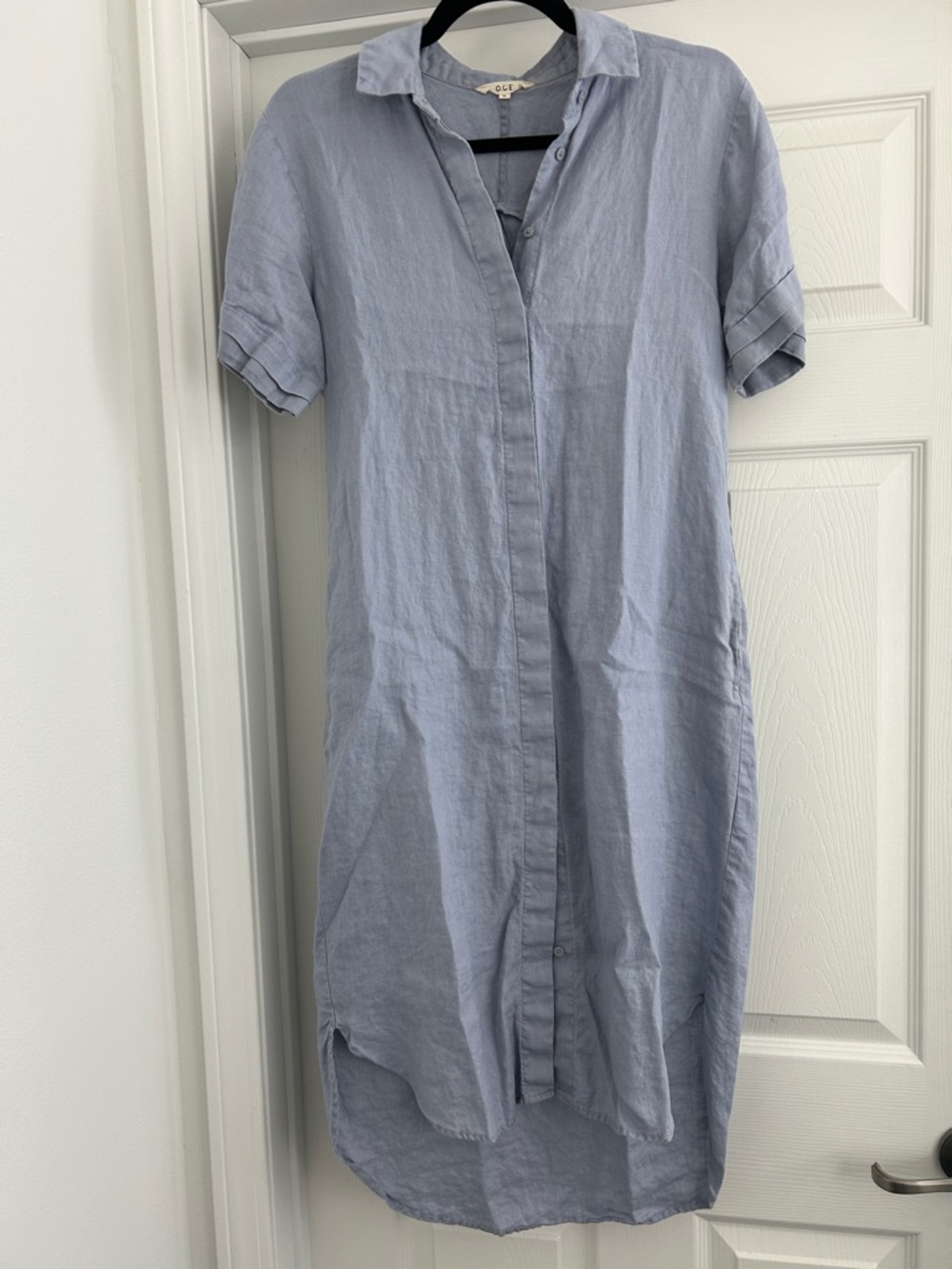 Women’s 100% Linen Midi Shirt Dress